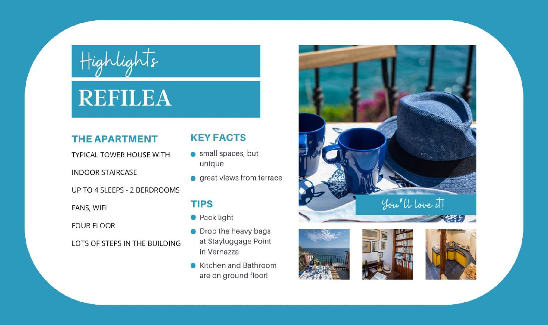 Refilea Sea View Tower Villa Вернацца Экстерьер фото